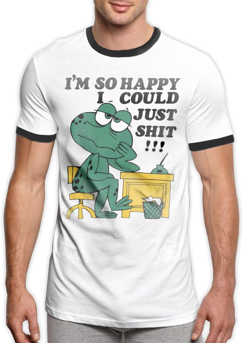 LSalas CBMVNC ERUTIHGF I'm So Happy I Could Just Shit Casual Fashion Men's Ringer T-Shirt 1
