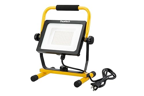 DAYATECH 65W LED Work Light, 10000LM Super Bright Flood Work Light, 5000K, Waterproof and Adjustable Angle Working Lights for Workshop, Garage, 5 Ft Power Cord