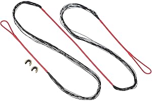 PATIKIL Bow String Replacement, 16 Strands Recurve Bowstring with Nock Point for Traditional Recurve Bow, Red-Black