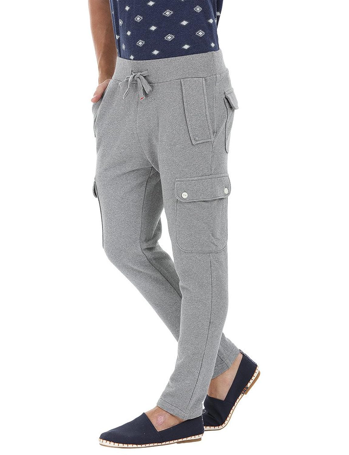zobello men's knit heather cargo sweatpants