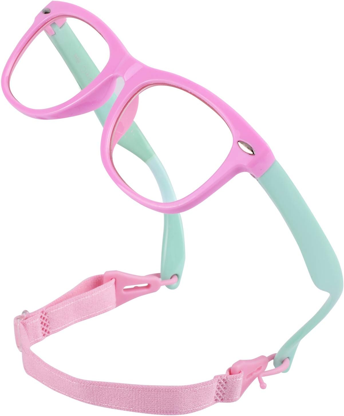 SEEAFUN TPEE Rubber Flexible Kids Anti Blue Light Blocking Glasses with Strap Age 3-10
