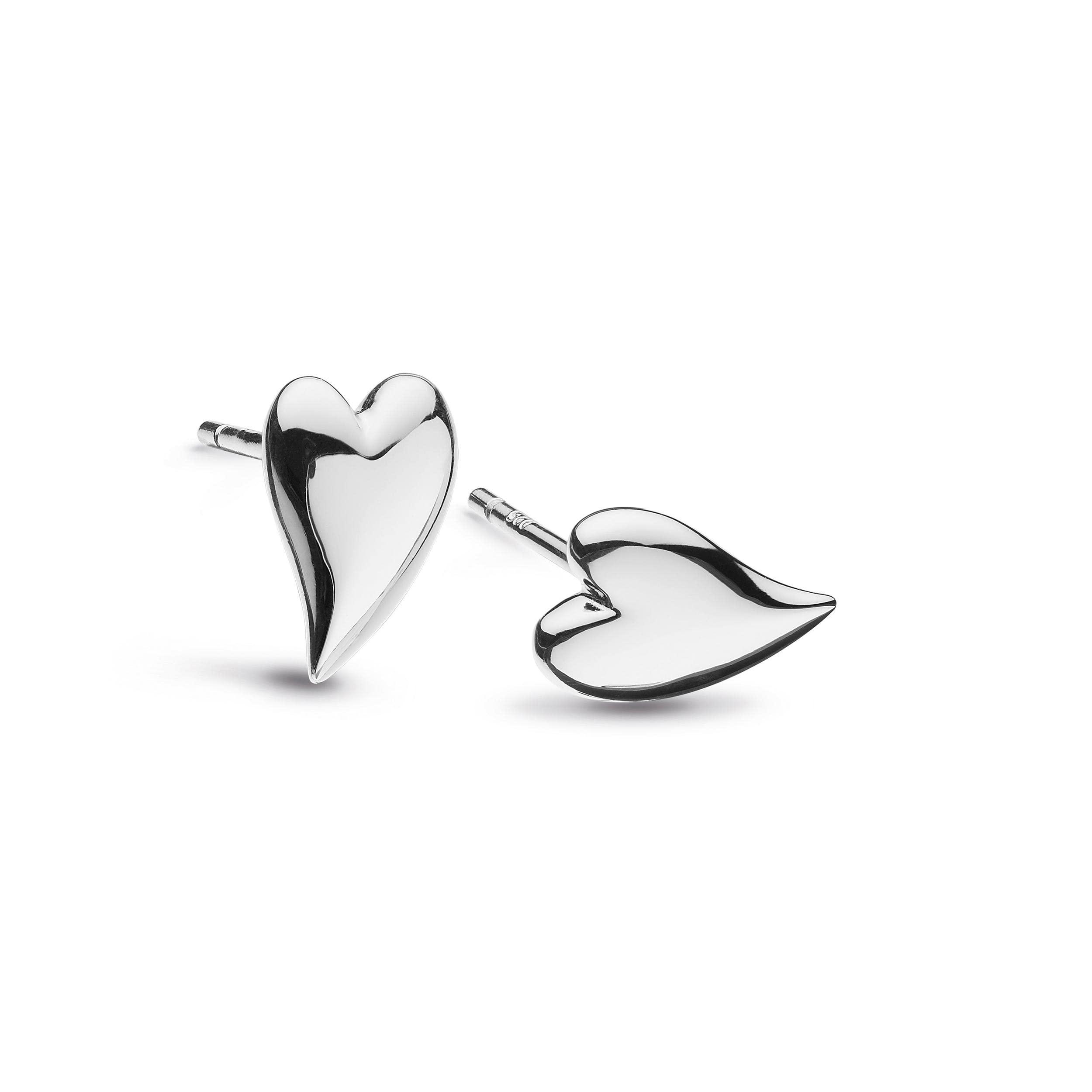 Kit Heath Desire Kiss Mini Heart Stud Earrings - Sterling Silver, Delicate & Timeless Design, Perfect for Everyday Wear- Gift for Her