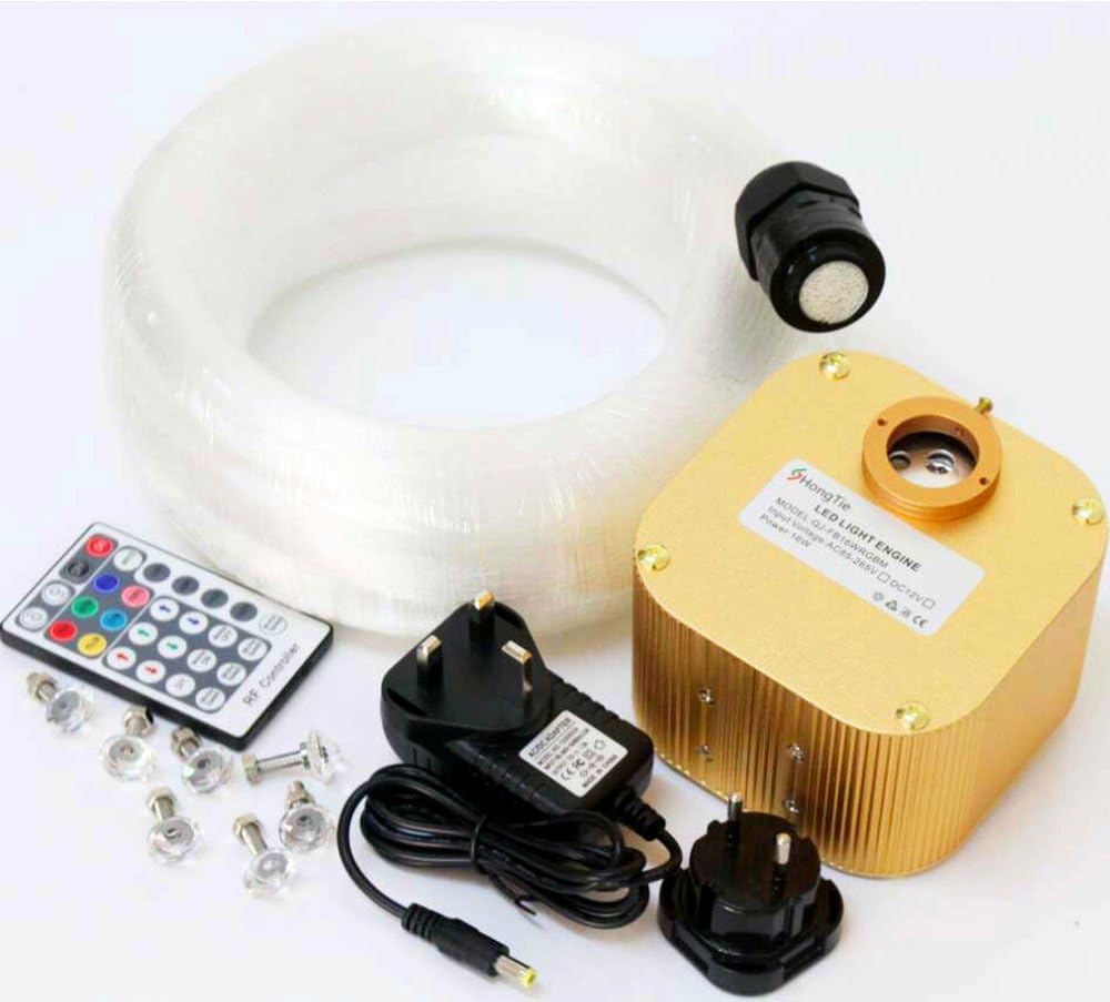 New 16W RGBW CREE Twinkle LED Fiber Optic Star Ceiling Kit Light,Mixed,400 Strands,5m(0.75mm+1.0mm+1.5mm)+Crystal