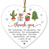Thank You Ornament 2025 - Thank You Gifts for Women Men, Appreciation Gifts for Friends Coworkers Boss Teachers, Ceramic Christmas Ornament for Tree Decor - Holiday Keepsake & Xmas Gift Exchange Idea