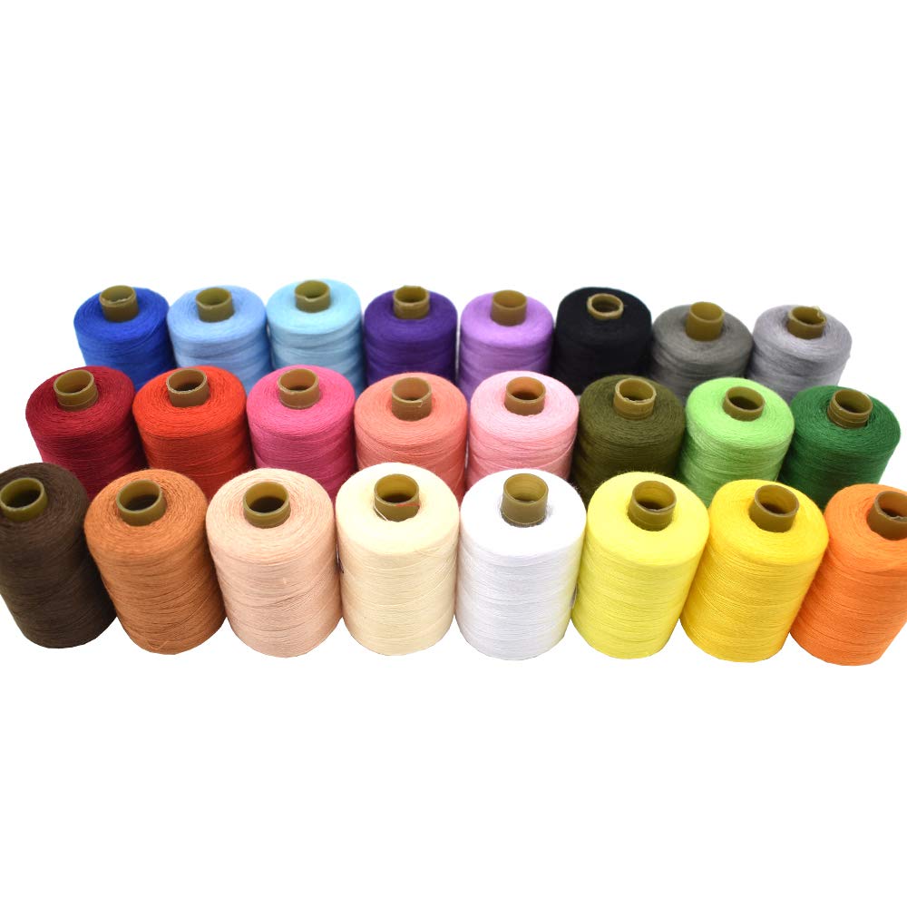 Sewing Thread 24 Colors Sewing Industrial Purpose for Machine and Hand Stitching 1000 Yards Polyester