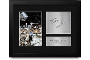 HWC Trading George Lucas Gift USL Framed Signed Printed Autograph Star Wars Gifts Creator Print Photo Picture Display - US Le