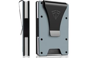 FIRSTVIP Slim Minimalist Wallet for Men with Money Clip - 15 Credit Card Holder RFID Wallet for Men - Front Pocket Mens Wallet with Compact Design - Easy to Access for Cards - Ideal Gift for Him(Sierra Blue)