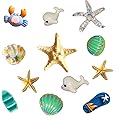 CAKOLINK 12 PCS Shoe Charms for Girls, Cute Starfish Seashell Shoe Decoration Charms for Women, PVC Girly Bling Shoe Charms for Clog Sandals