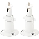 Wasserstein Adjustable Metal Wall Mount for Arlo Essential 3rd Gen/2nd/1st/Go 2/Arlo Pro (6th Gen)/Pro 5S 2K/Pro/4/3/Ultra (3rd Gen)/Ultra 2/Ultra &amp; Ring Stick Up Cam (Battery/Plug-In) (2-Pack, White)