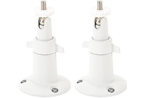 Wasserstein Adjustable Metal Wall Mount Compatible with Arlo Essential/XL Gen 2/Arlo Pro/2/3/4/Arlo Pro 5s/Ultra/Ultra 2 & Others - Ring Stick Up Cam Pro Battery, Wyze Cam Outdoor/Pan (2-Pack, White)