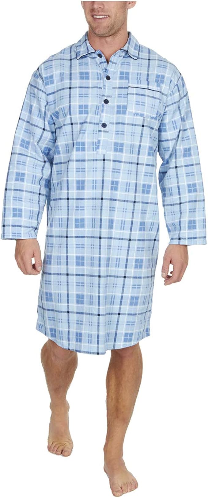 Metzuyan Mens Nightshirt Nightwear Traditional Knee Length Amazon.co