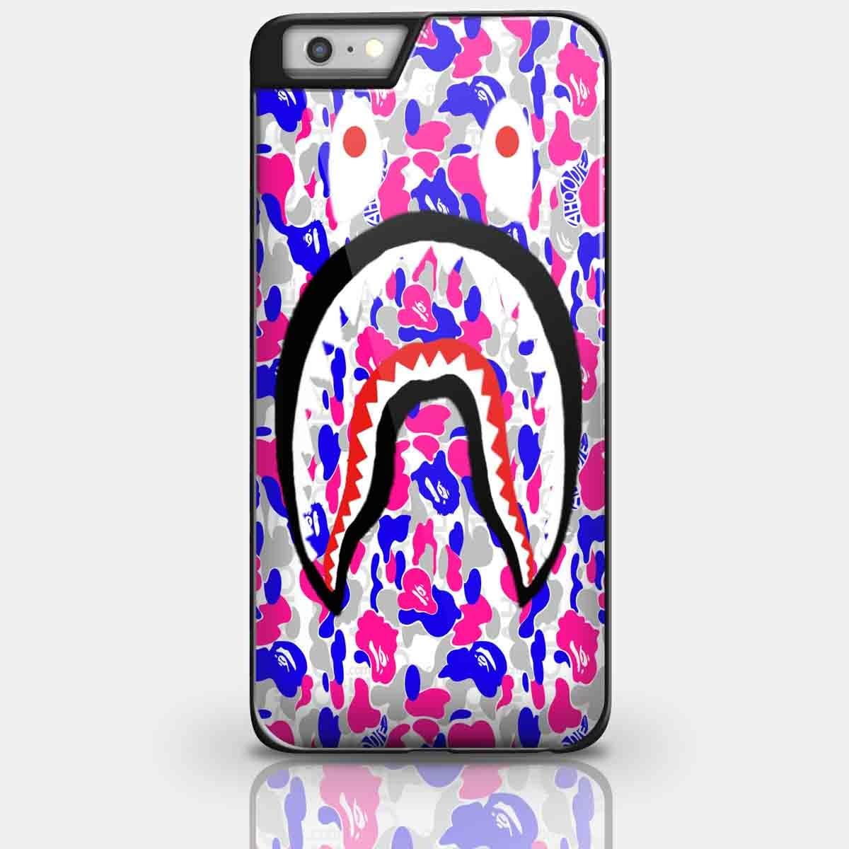 Bape Shark Camo Logo Bathing Ape Wallpapers Camou Flag for Iphone and Samsung Galaxy Case (iPhone 6 Plus/6s Plus Black)