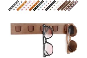 ACOCOFE Sunglass Organizer Wall Mount, Wood Eyeglass Storage Holder, Glasses Rack for Multiple Eyewear Display Men Women (Umber-brown)