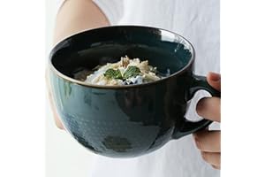 Disoza Large Coffee Cup Ceramic Soup Mug with Handles 24 Ounce Oversized Soup Mugs Bowl Porcelain 700 ML Coffee Tea Cup XXL Cereal Bowls Soups Ramen Salad Bowl Coffee Cappuccino Cups Large Soup Bowl