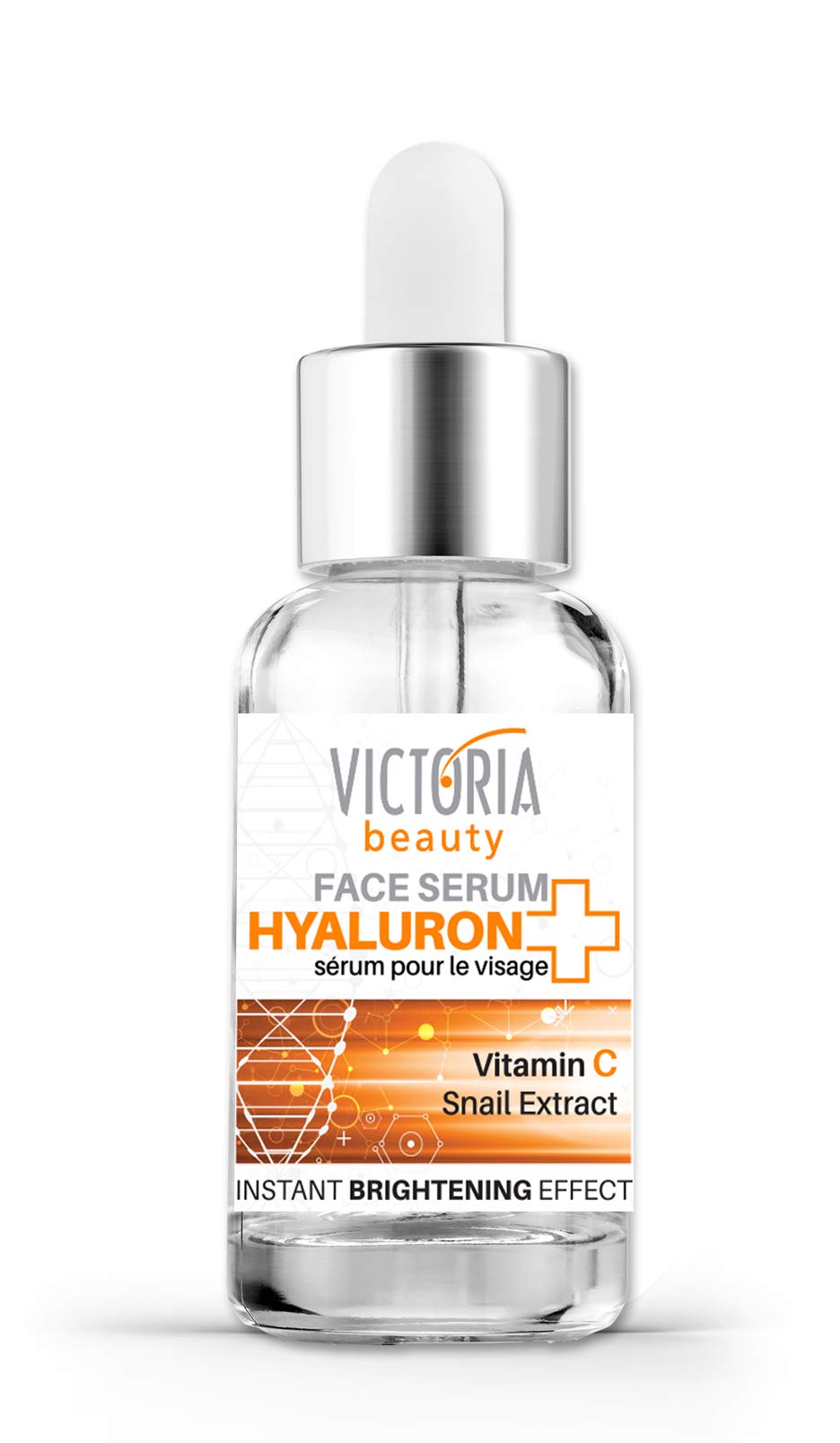 Victoria Beauty Hyaluronic Acid Serum with Vitamin C, Glycolic Acid, Niacinamide and Snail - Anti Wrinkle and Dark Spot Treatment for Men and Women - Moisturiser for Oily and Combination Skin,20ml