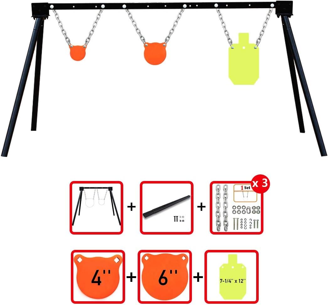 Highwild Steel Target Stand AR500 Shooting Target System (Stand, Mounting Kits & 4", 6" Gongs + 7"x 12" Torso) : Sports & Outdoors