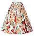 GRACE KARIN Women Vintage Pleated A Line Flare Skirt with Pockets CL8925