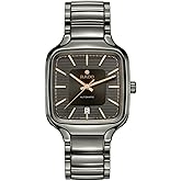 Rado - True Square - Unisex Automatic Swiss Watch - 38mm Square Grey Dial with Date - High-Tech Ceramic Bracelet - R27077102