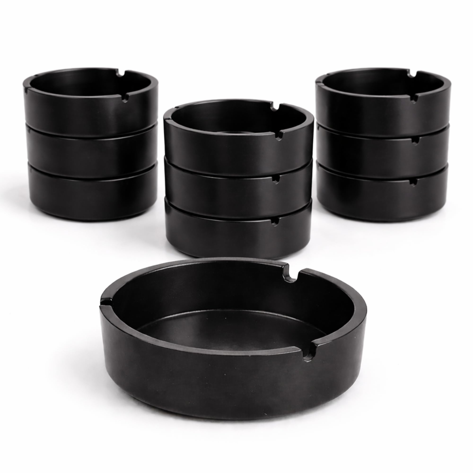 Utopia Black Melamine Ashtray Pack of 10 – Durable Break-Resistant Table Ashtrays for Bars, Restaurants & Outdoor Smoking Areas – Professional Hospitality Ash Trays