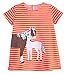 Fiream Girls Cotton Cartoon Patch Shortsleeve Dress(6542TZ,5)