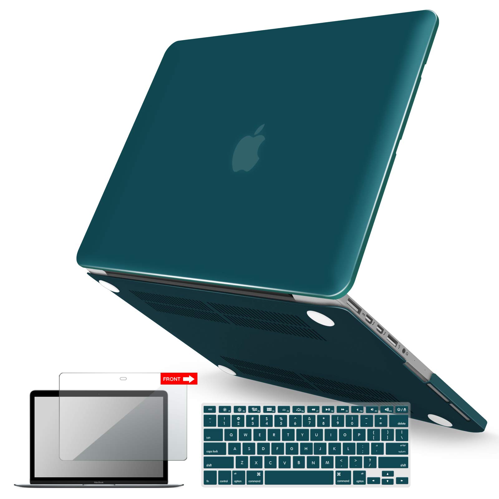 Photo 1 of IBENZER Compatible with MacBook Pro 15 Inch Case 2015 2014 2013 2012 A1398, Hard Shell Case & Keyboard Cover & Screen Protector for Old Version Apple Mac Retina 15, Quetzal Green, R15QUGN+2