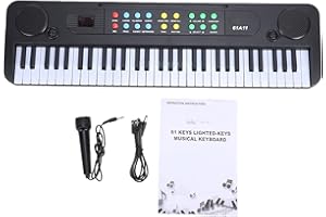 AOWINHIT 61-Key Portable Electronic Keyboard 200 Tones 200 Rhythms for Beginners At Home Practice and Music Education