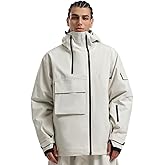 GSOU SNOW Men Ski Jacket Snowboard Waterproof Baggy Snow Coat Warm Winter Sport Hooded