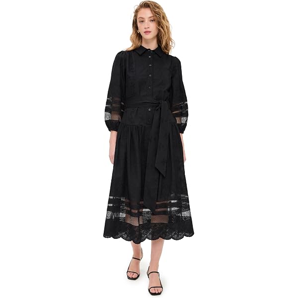 english factory embroidered swiss dot maxi dress Tan & Brown Swiss Dot Tillie Maxi Dress