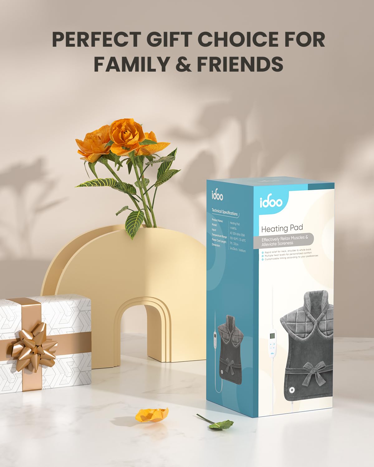 iDOO Heating Pad for Neck and Shoulders and Back for Pain Relief, Christmas Birthday Gifts for Women Men Elderly, FSA Eligible Items only List, Large 24