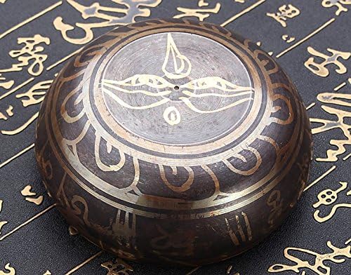 90mm Antique Brass Tibetan Yoga Singing Bowl Buddhism Mantra Buzzing Meditation Chakara by Micro Shop