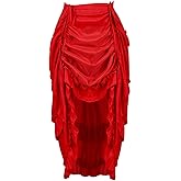 ADELCE Women's Steampunk Gothic High Low Cyberpunk Victorian Skirt Medieval Renaissance Skirts Cosplay Outfits