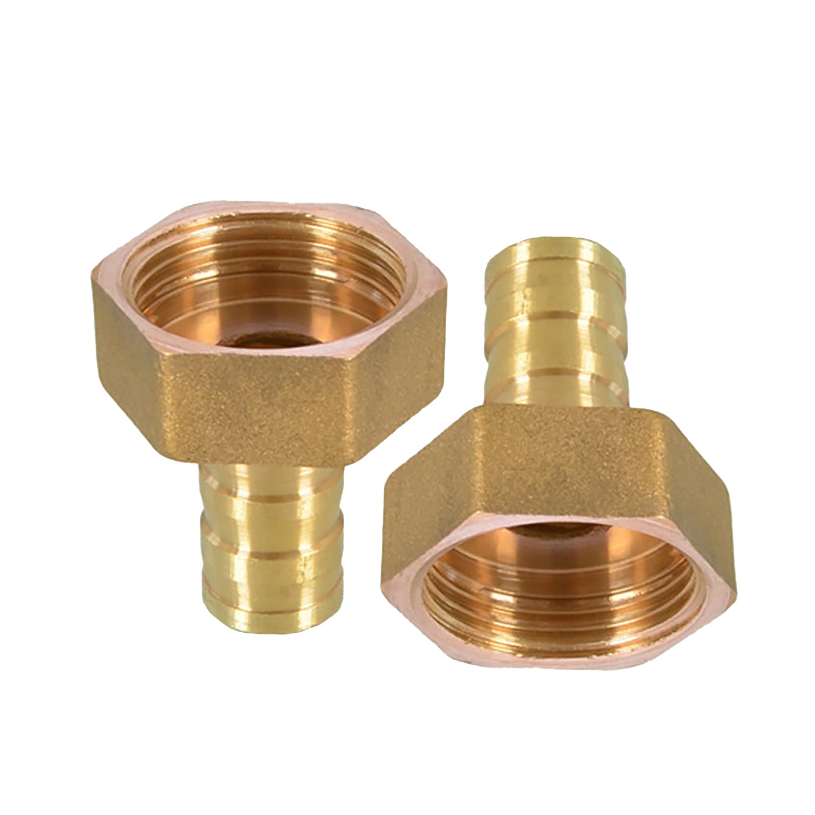 Candeon 2pcs 1inch Hose Barb Brass Garden Hose Fittings Connector Adapter Barb to NPT Female Thread No Leaks(16mm)