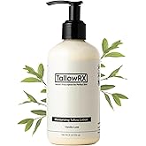 TALLOWRX Tallow Body Lotion – 100% Grass-Fed Beef Tallow for Skin, Face & Body – Pure & Organic Moisturizer with Jojoba Oil, Vitamin E (8 Fl Oz, Vanilla)