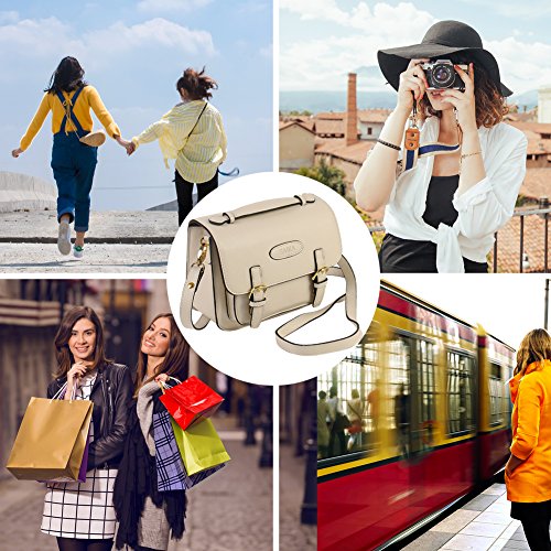SAIKA Retro Vintage PU Leather Shoulder Bag Case for Polaroid Fujifilm Instax Mini 9/Mini 8/Mini 26/Mini 90/Instant Film Camera/Fujifilm Instax Mini Instant Film Etc