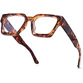FEISEDY Retro Blue Light Blocking Glasses for Women Men 90s Classic Rectangle Frame Thick Chic Computer Eyeglasses B2383R
