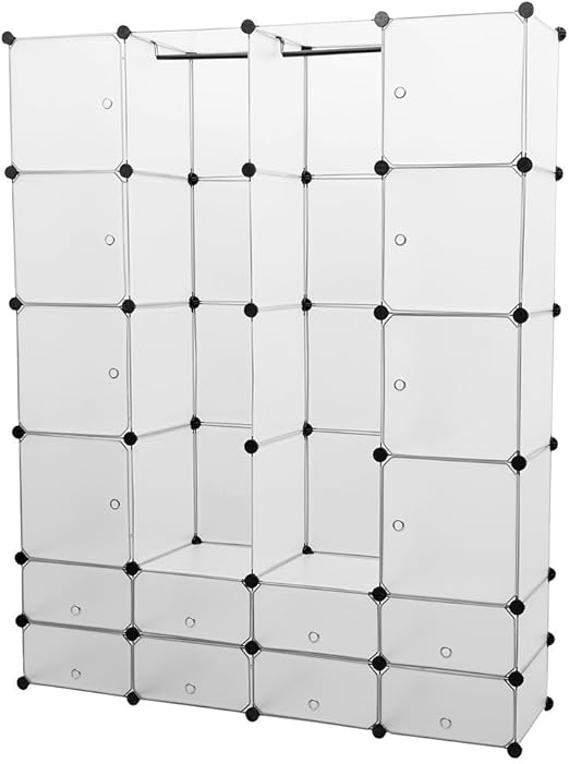 [neu.holz] 16 - Fächer Garderobe Regalsystem (180 x 145 x 37cm) (weiss