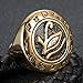 JAJAFOOK Mens Gold Stainless Steel Egypt Eye of Horus Symbol of Protection Ring Round Signet Jewelry