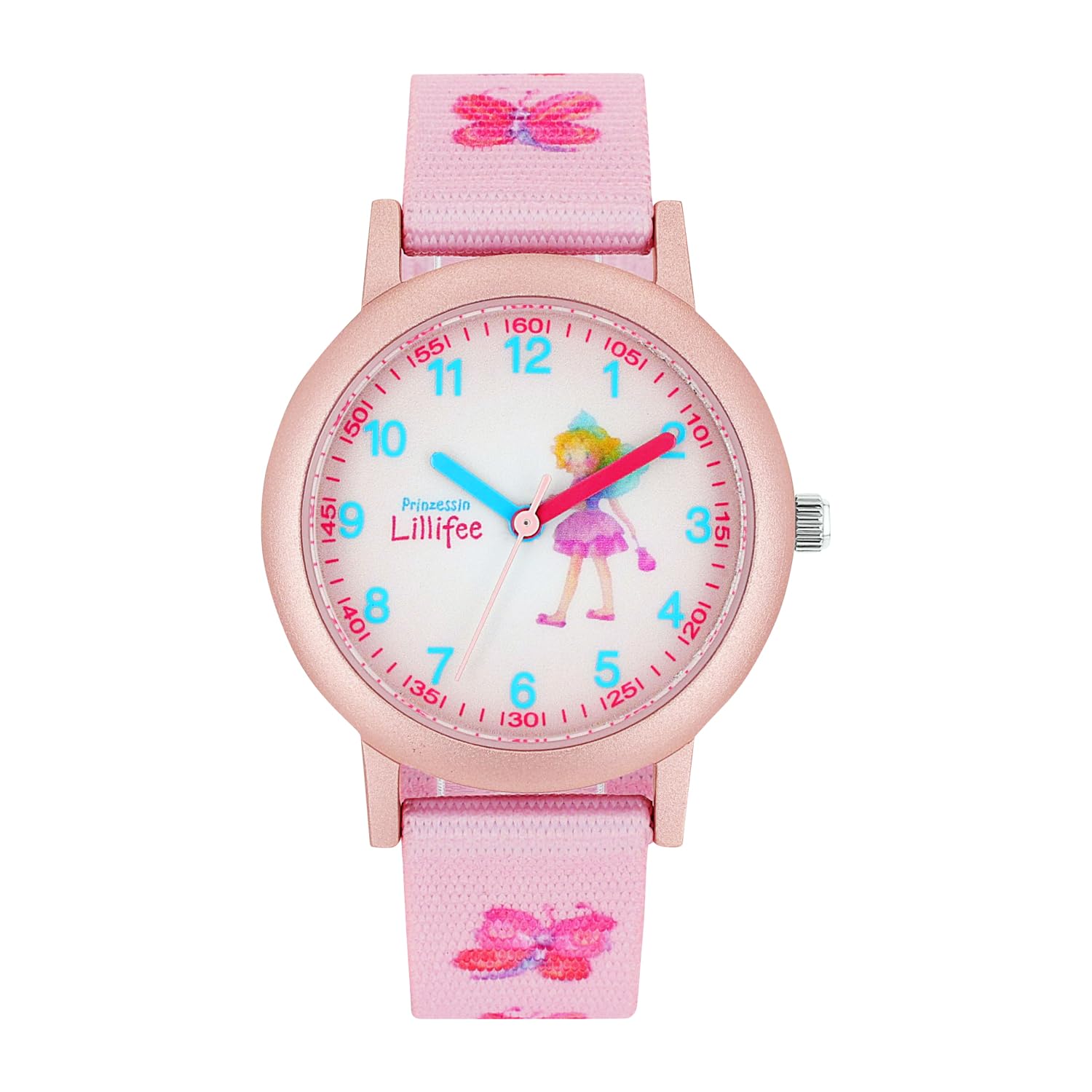 Prinzessin Lillifee Wristwatch Girl's Kids Quartz watch Analog, with Textile Strap, Pink, 3 bar Waterproof, Comes in watches gift box, 2031756
