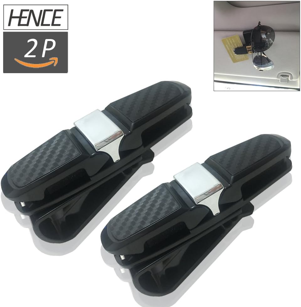 Wire Frame Glasses Holders Car Double Sunglasses Holder for Car Sun Visor-Conveniently Holds and Tickets Card Clip 2 Pack