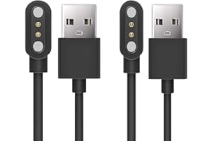 Lamshaw Compatible with JEUJE Dog Bark Collar Charger, Magnetic Replacement Charging Cable Compatible for JEUJE Dog Bark Collar (2 Pack-Black+Black)