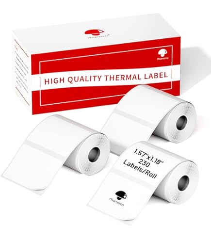 Phomemo Lot 6 Rouleaux Étiquettes 40x30mm - Thermique Sans BPA