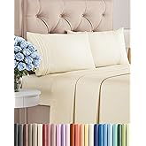 Cal King Size 4 Piece Sheet Set - Comfy Breathable & Cooling Bed Sheets Set - Hotel Luxury Bedding for Women, Men, Kids, Teens, Boys & Girls - Deep Pockets, Soft, Wrinkle Free - Oeko-Tex - Off White