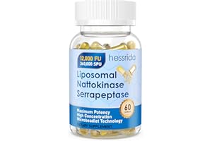 hessrida Nattokinase 12,000 FU Serrapeptase 360,000 SPU Supplement, Enriched with Super Enzymes, Nutrient Blend & Inulin for Circulation, Digestion & Gut Support, 60 Capsules