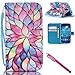 Galaxy S4 Case, Galaxy S4 Wallet Case, Firefish [Card Slots] [Kickstand] Flip Folio Wallet Case Synthetic Leather Shell Scratch Resistant Protective Cover for Samsung Galaxy S4 i9500-Lotus