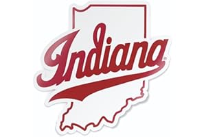 Indiana University IU Hoosiers Script Indiana Over State of Indiana Weatherproof Vinyl Sticker Car Decal from Nudge Printing