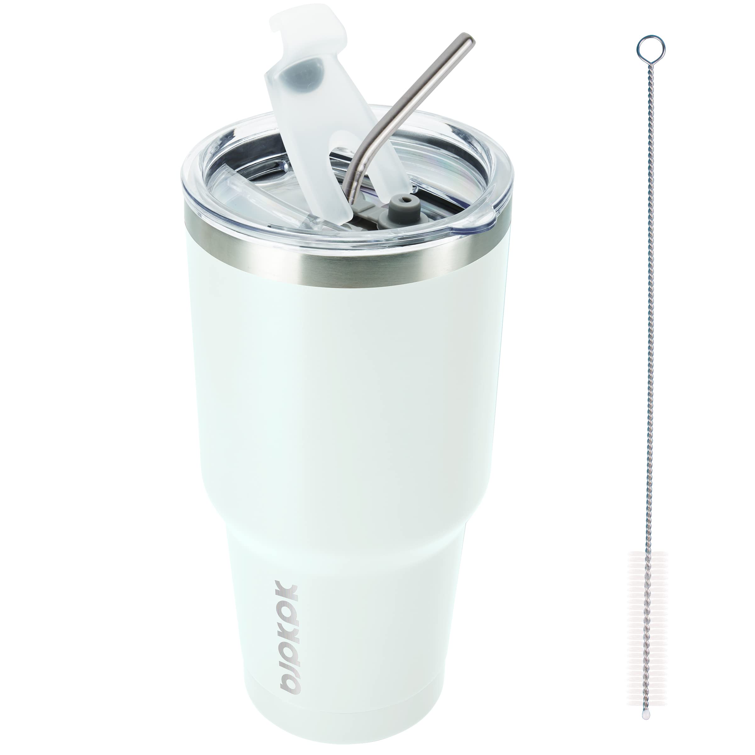 Photo 1 of BJPKPK 30oz White Stainless Steel Tumbler With Lid And Straw Reusable Insulated Coffee Travel Thermal Tumblers Cup