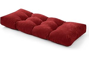 ROFIELTY Bench Cushion 36X14 inch, Indoor/Outdoor Anti-Slip Tufted Swing Seat Cushion, Comfortable Window seat Cushions Indoor, Piano Bench Cushions. (Burgundy, 36x14x4)