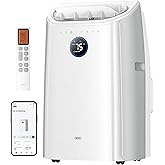 DREO Portable Air Conditioner 515S, 12000 BTU ASHRAE (8000 BTU DOE) Smart AC Unit for Bedroom with Drainage-free Cooling, Fan