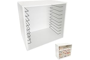 NUOLUTH Wooden Puzzle Storage Rack & Organizer - 10-Tier Layered Shelf Holder for Jigsaw Puzzles, Craft Collection Display Ca