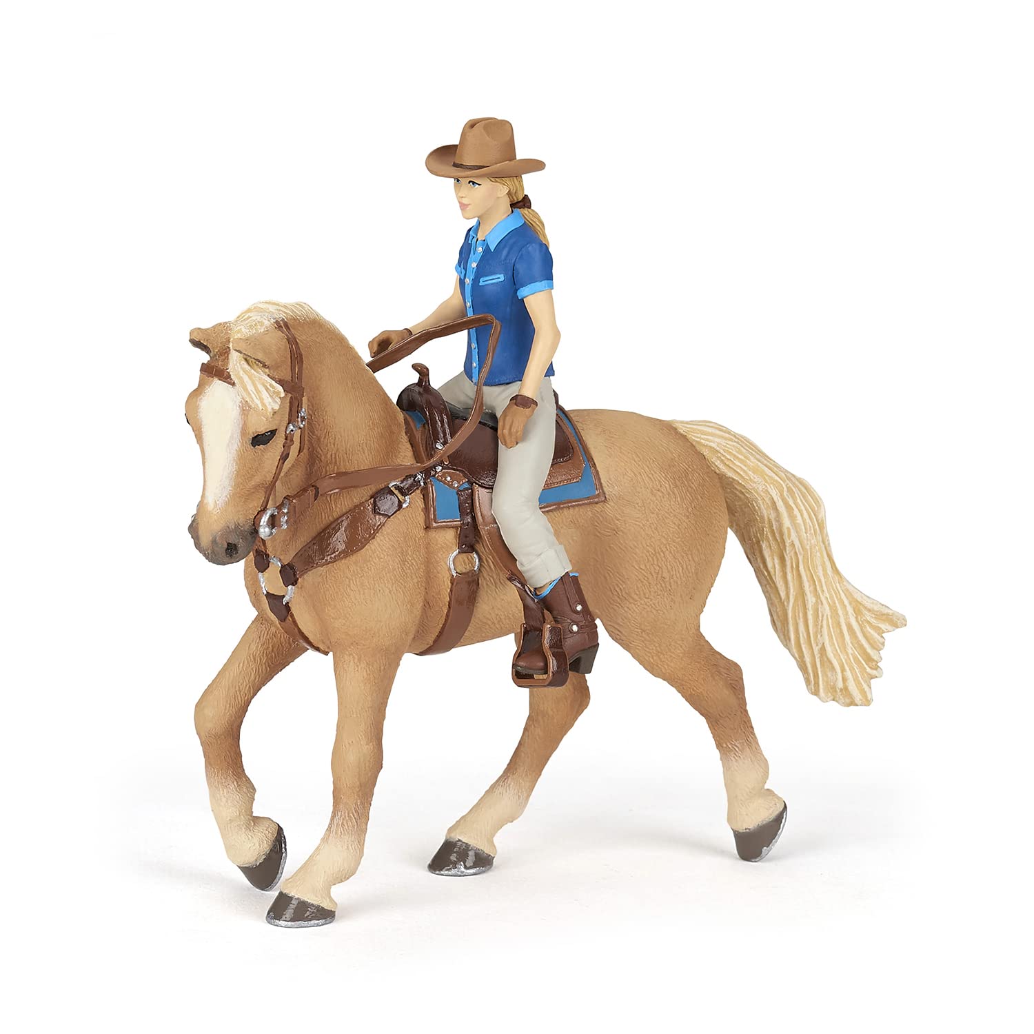 Papo 51566 Wild west Cowgirl HORSES, FOALS AND PONIES Figurine, Multicolour, Large